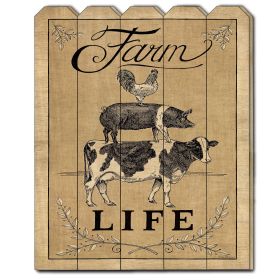 "Farm Life" by Deb Strain, Printed Wall Art on a Wood Picket Fence