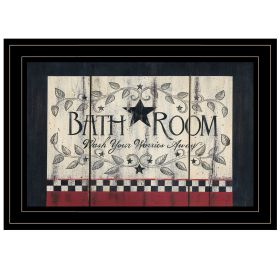 "Bathroom" By Linda Spivey, Ready to Hang Framed Print, Black Frame