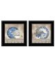 "The Farmhouse Blues Collection" 2-Piece Vignette By Linda Spivey, Ready to Hang Framed Print, Black Frame