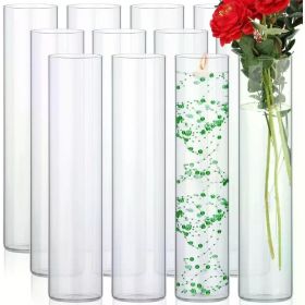 Glass Cylinder Vases 12 Pack, Tall Floating Candle Holders Centerpiece Vases for Table Home (18 Inch) Clear Flower Vase