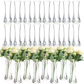 24 Pcs Acrylic Glass Bud Vases Bulk Small Clear Vases for Flowers Height Shatterproof Plastic Crystal Bud Vase