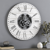 FirsTime & Co. White Shiplap Gears Wall Clock, Farmhouse, Analog, 27 x 2 x 27 in