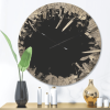 Designart 'Abstract Broken Wall 3D Design On Black' Modern Wood Wall Clock(Size 23" x 23")