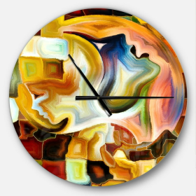 Designart 'Way of Inner Paint' Metal Wall Clock(Size 23" x 23")