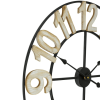 24" Metal Framed Round Wall Clock with Block Numbers