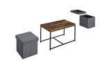 Murph 35" Weathered Oak Wood Grain 3 Piece Coffee Table Set