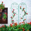 2 Pack Metal Garden Trellis 86.7" x 19.7" Rustproof Trellis for Climbing Plants Outdoor Flower Support Green