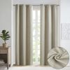 Solid Blackout Triple Weave Grommet Top Curtain Panel Pair