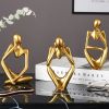 3pcs Abstract Villain Decorative Ornaments; Handmade Resin Handicrafts; Thinker Resin Statue Set