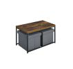 Murph 35" Weathered Oak Wood Grain 3 Piece Coffee Table Set