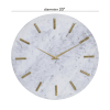 CosmoLiving by Cosmopolitan 20" White Marble Wall Clock with Gold Accents