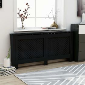 Radiator Cover Black 67.7"x7.5"x32.1" MDF