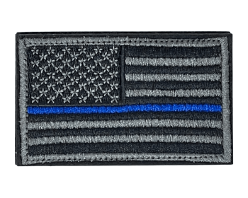 Tactical USA Flag Patch with Detachable Backing (Color: Aged Blue Line)