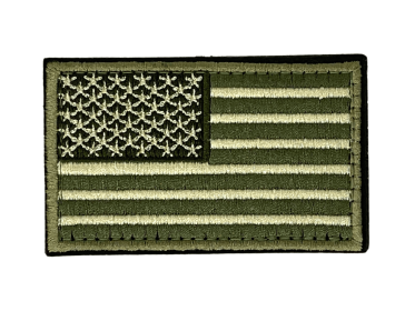 Tactical USA Flag Patch with Detachable Backing (Color: Army Green)