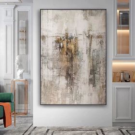 Large Size Abstract Oil Painting Beige Gold Brown Wall Art Canvas Modern Abstract Picture Home Decoration Decor Oversized Scandinavian Art (size: 150X220cm)