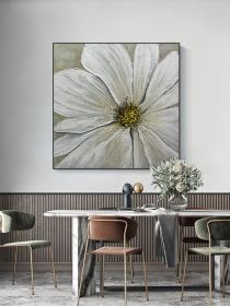 Handmade Best Gray Gold Foil Flower Oil Painting Canvas Acrylic Wall Hand-painted Home Quadros Decoracion For Living Room Gifts (size: 100x100cm)