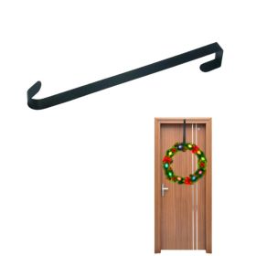 Wreath Hanger for Front Door Metal Over The Door Single Hook (Color: Black)