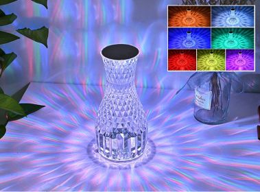 Vase Shape Atmosphere Crystal Lamp Romantic Bedside Diamond Table Lamp Home Christmas Decorations LED Lights (Electrical outlet: USB, Style: Charging 16colors)