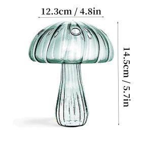 7 Style Mushroom Glass Vase Creative Hydroponics Vases Aromatherapy Bottle Desktop Crafts Ornament Living Room Home Office Decor (Ships From: CN, Color: HGA0012459-G)