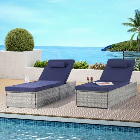 OUTDOOR SOFA PE RATTAN FURNITURE DECK CHAIR GRAY RATTAN (Color: as Pic)