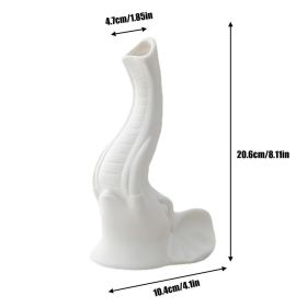 Modern White Ceramic Vases Cat Bunny Giraffe Simple Designed Pottery Porcelain Vases For Artificial Flowers Decorative Figurines (Color: elephant)