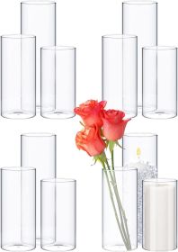 Decorative Vase Table Centerpiece for Wedding Parties Home Office Decoration Events Glass Cylindrical Vase Decor Garden (Color: 12-2.5 x 5 In)