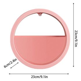 Round Metal Iron Glass Wall Vase, Wall Terrarium, Wall Plant Pot, Wall Flower Pots, Vertical Garden Flower Pot, Wall Decoration (Color: pink)