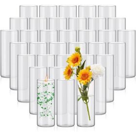 Large Glass Cylinder Vases, 4 Inch Wide Hurricane Floating Candle Holders Centerpiece Vases for Wedding Table Home Decorations (Color: 10 Inch)