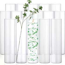 16 Pack Glass Clear Cylinder Vases Tall Floating Candle Holders Cylinder Vase Bulk Clear Flower Vases Center of Wedding Tables (Color: 14 x 3.35 Inch)