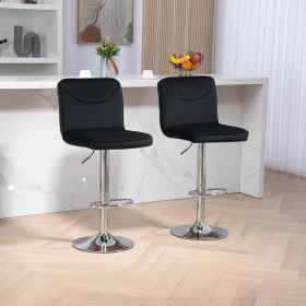 COOLMORE Bar Stools with Back and Footrest Counter Height Dining Chairs 2PC/SET (Color: as Pic)