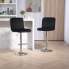 COOLMORE Bar Stools with Back and Footrest Counter Height Dining Chairs 2PC/SET